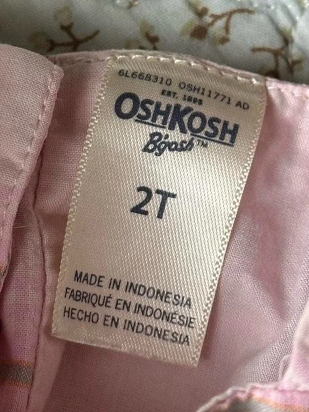 Oshkosh pink plaid toddler's ruffly dress